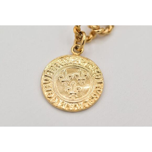 Carolee Vintage Eagle Coin Statement Belt Gold Chain Heavy Chunky 10\